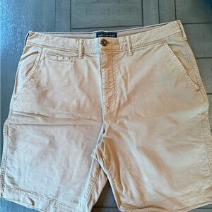 American Eagle Outfitters Men's Tan Flat Front Shorts